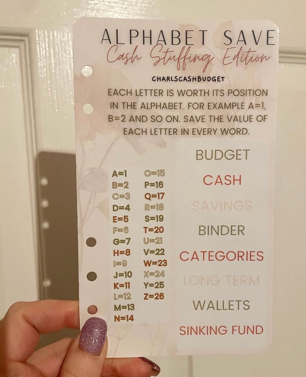 Alphabet Save Dashboard Savings Challenge