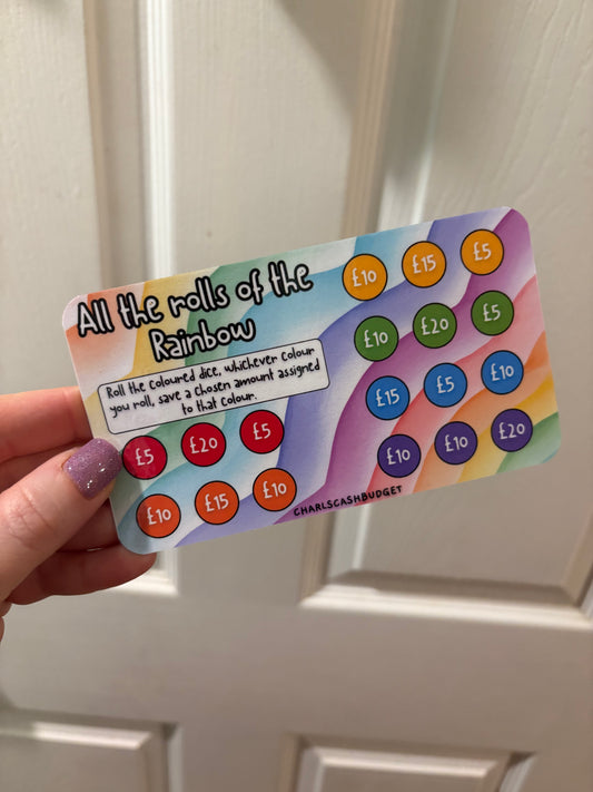 All the rolls of the Rainbow Savings Challenge