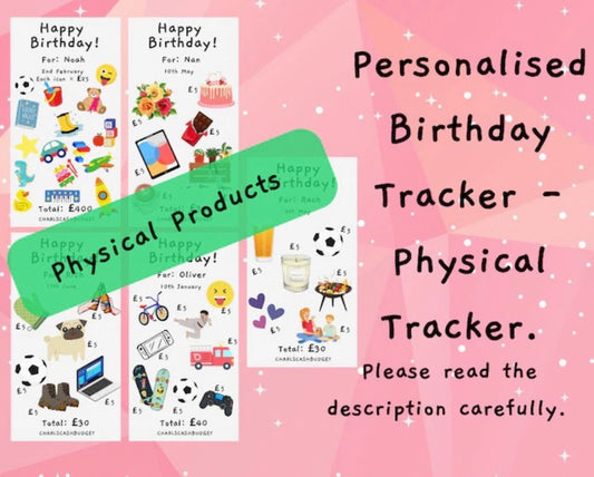 Personalised Birthday Tracker Savings Challenge